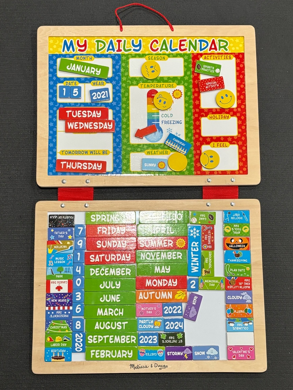 Melissa & Doug My Magnetic Daily Calendar Wooden Activity Board